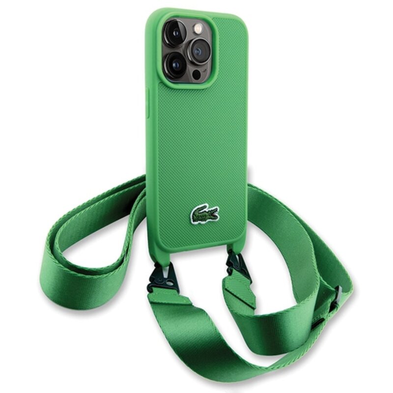 Lacoste LCHCP15XSPVCN Hardcase Iconic Petit Pique Crossbody do iPhone 15 Pro Max Zielony