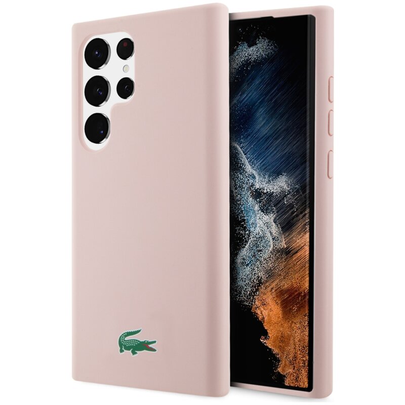 Etui LACOSTE Silicone do Samsung Galaxy S23 Ultra Jasnoróżowy
