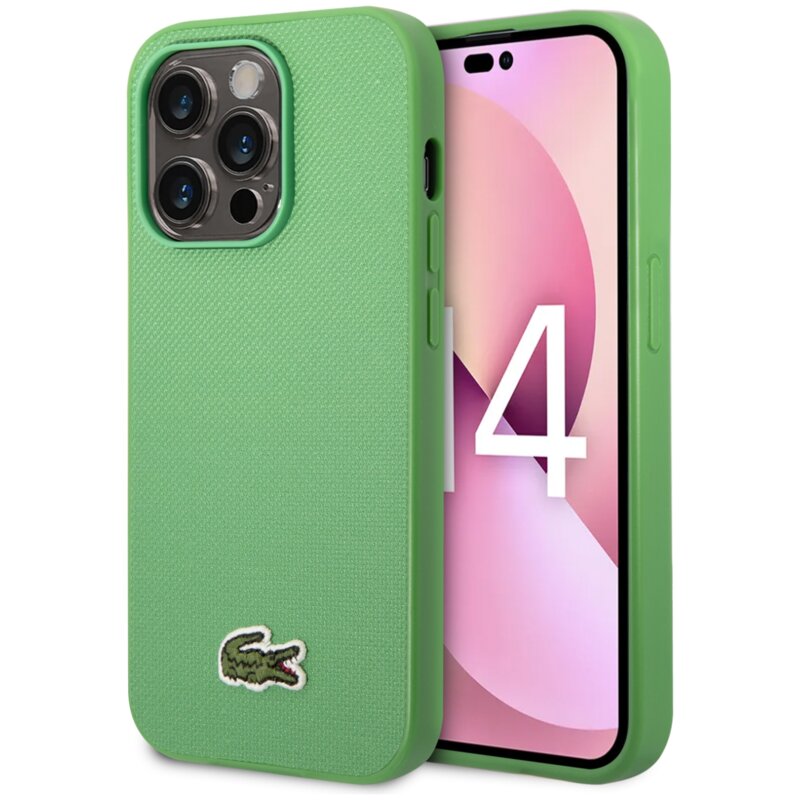 Etui LACOSTE Iconic Petit Pique MagSafe do Apple iPhone 14 Pro Max Zielony