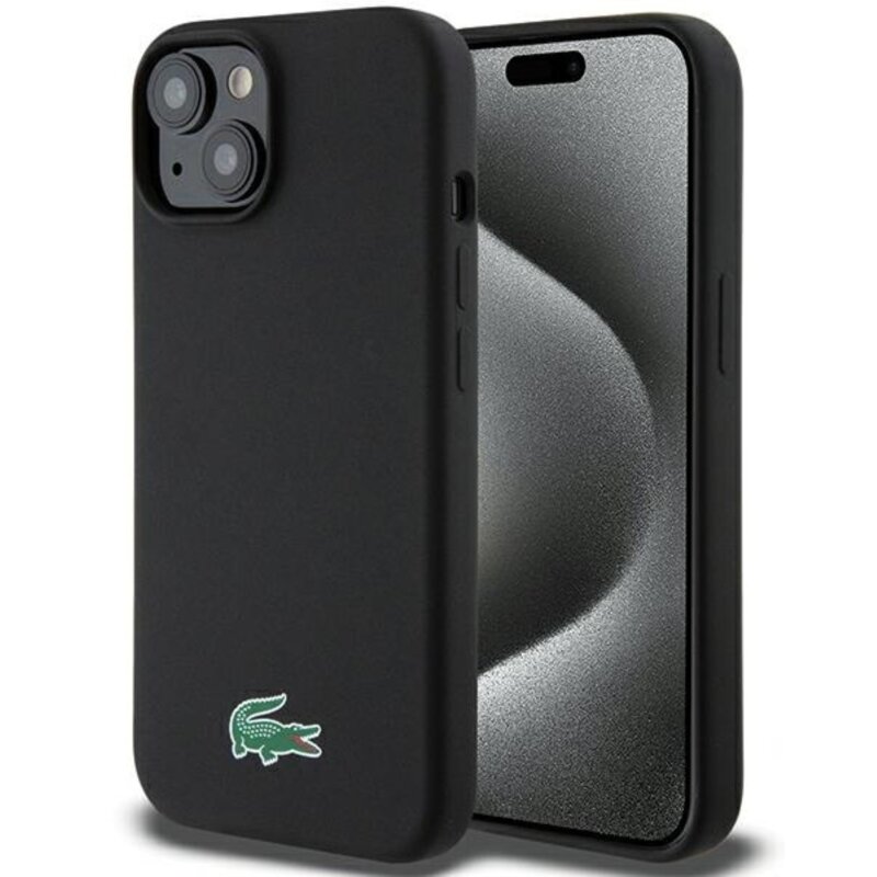 Lacoste LCHMP15MSLOK Hardcase Silicone MagSafe do iPhone 15 Plus Czarny