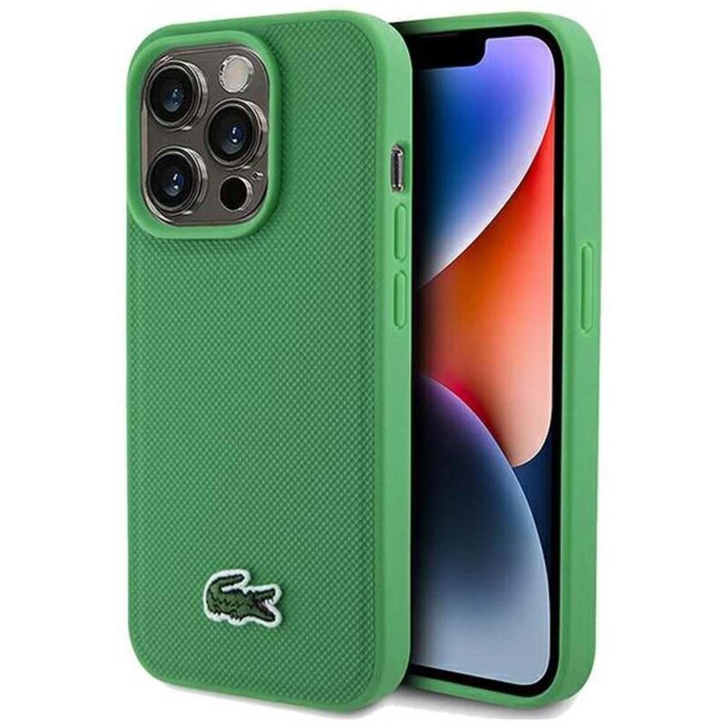 Etui LACOSTE Iconic Petit Pique MagSafe do Apple iPhone 15 Pro Max Zielony