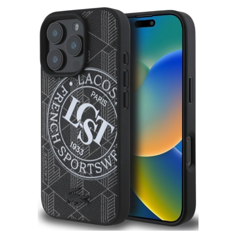 Etui LACOSTE Mono Sportswear MagSafe do Apple iPhone 16 Pro Max Czarny