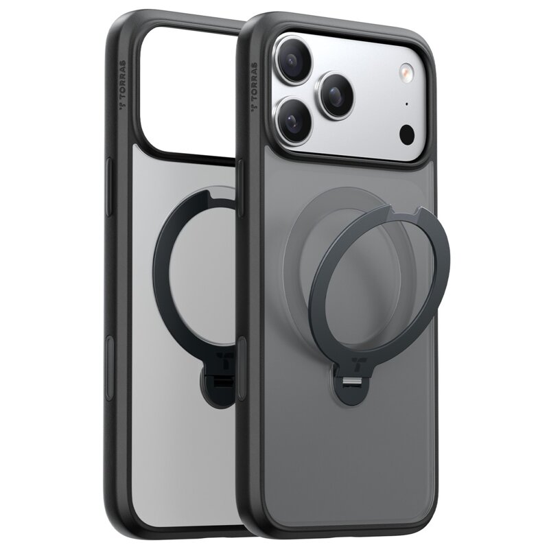 Etui TORRAS Ostand Spin MagSafe do Apple iPhone 17 Pro Czarny