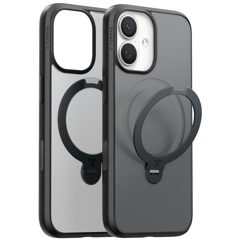 Etui TORRAS Ostand Spin MagSafe do Apple iPhone 17 Czarny