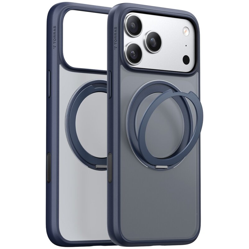 Etui TORRAS Ostand Pro MagSafe do Apple iPhone 17 Pro Ciemnoniebieski