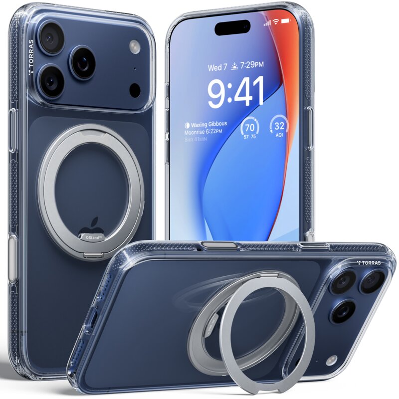 Etui TORRAS Ostand R Fitness MagSafe do Apple iPhone 17 Pro Max Przezroczysty