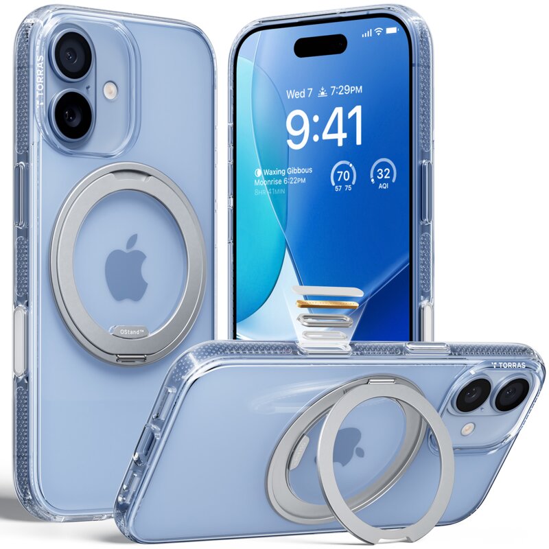 Etui TORRAS Ostand R Fitness MagSafe do Apple iPhone 17 Przezroczysty