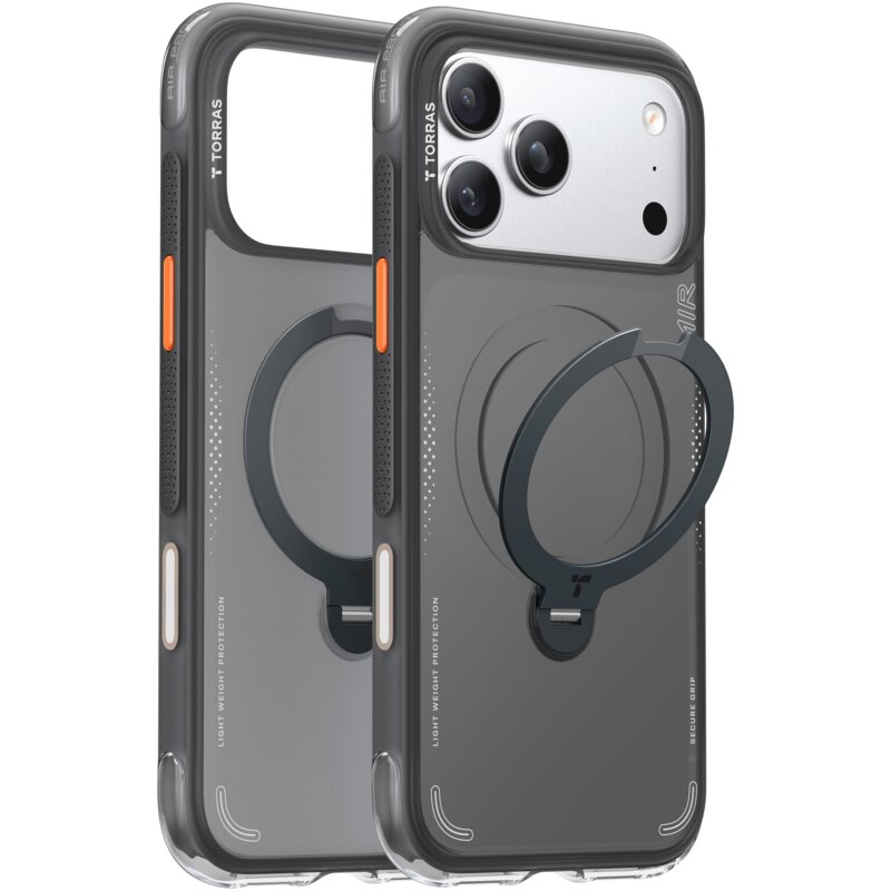 Etui TORRAS Ostand Spin Air MagSafe do Apple iPhone 17 Pro Max Czarny