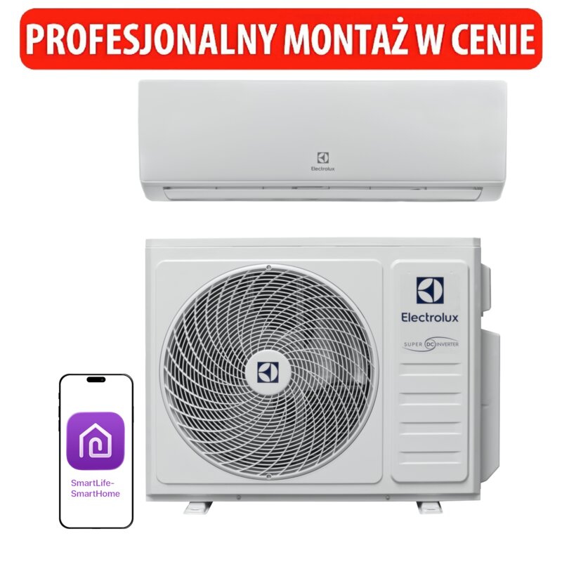 Klimatyzator Split, Pompa ciepła powietrze - powietrze ELECTROLUX Hell 4D AirFlow EACS/I-24HEL/N8 EEC z usługą montażu