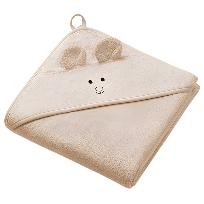 Ręcznik z kapturem BABYONO 1553/06 100 x 100 cm Ciemnobeżowy