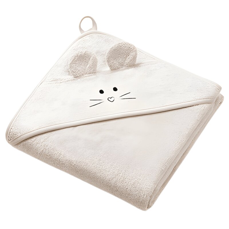 Ręcznik z kapturem BABYONO 1553/05 100 x 100 cm Jasnobeżowy