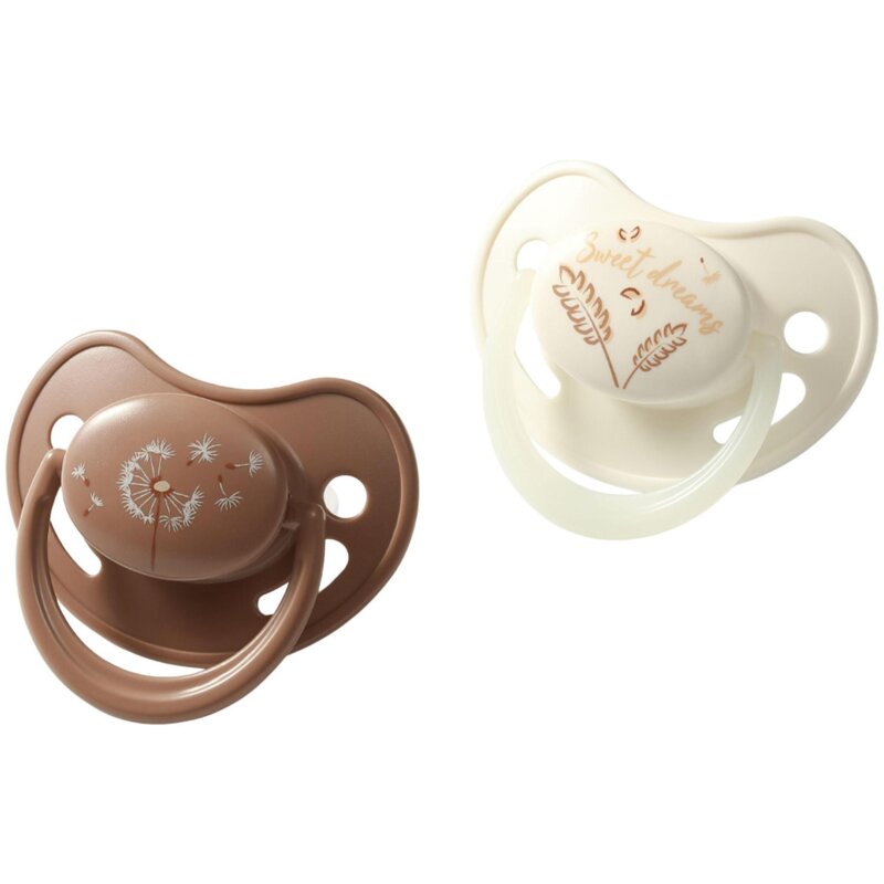 Smoczek BABYONO 1670/03 18 m+ Beżowy (2 sztuki)