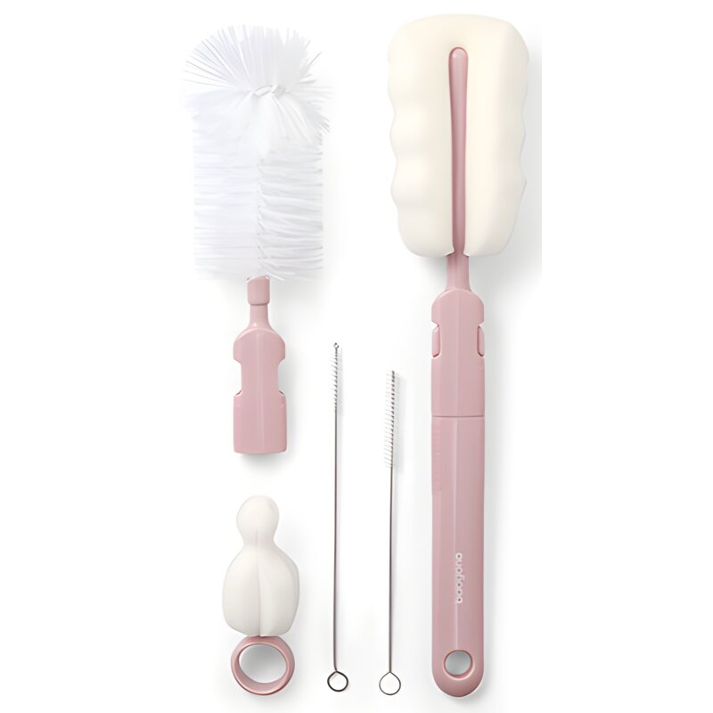 Szczotka do butelek i smoczków BABYONO z wymienną rączką 735/05 Różowy