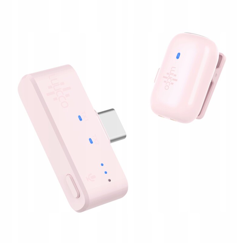 Mikrofon krawatowy do smartfona LUUCCO MiniPods K1 Różowy