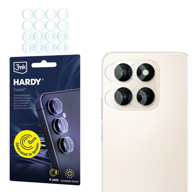 Szkło hybrydowe na obiektyw 3MK Hardy Fusion Lens Protection do Honor 400 Smart 4G/5G (4 szt.)