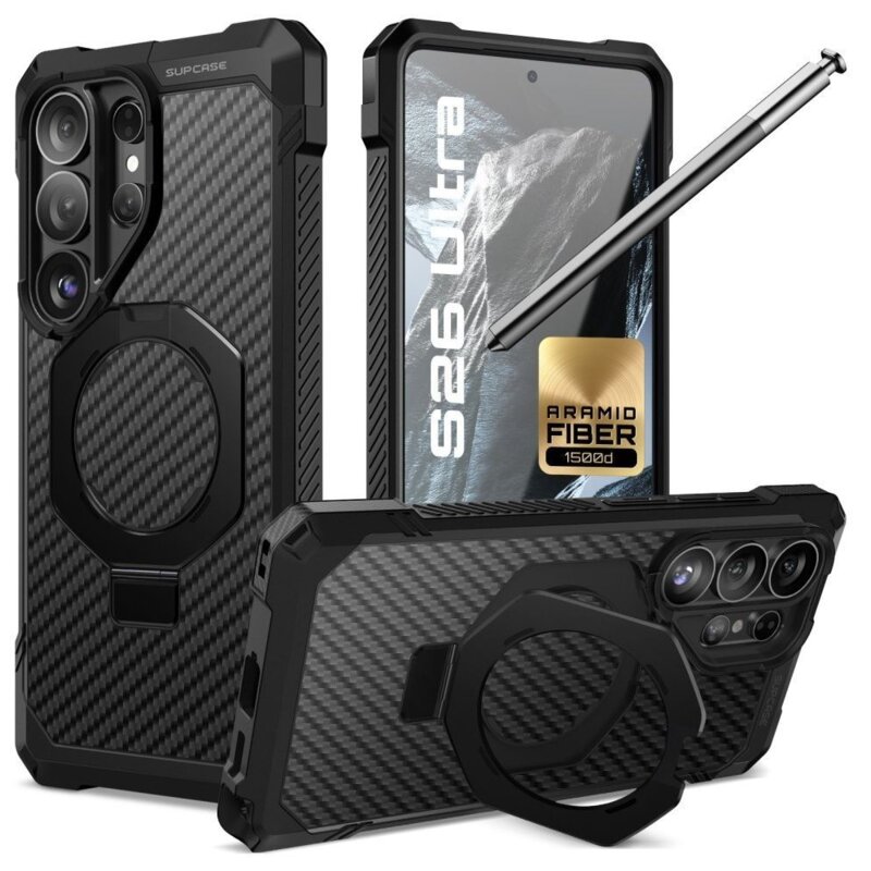 Etui SUPCASE UB Grip Mag MagSafe Aramid do Samsung Galaxy S26 Ultra Czarny