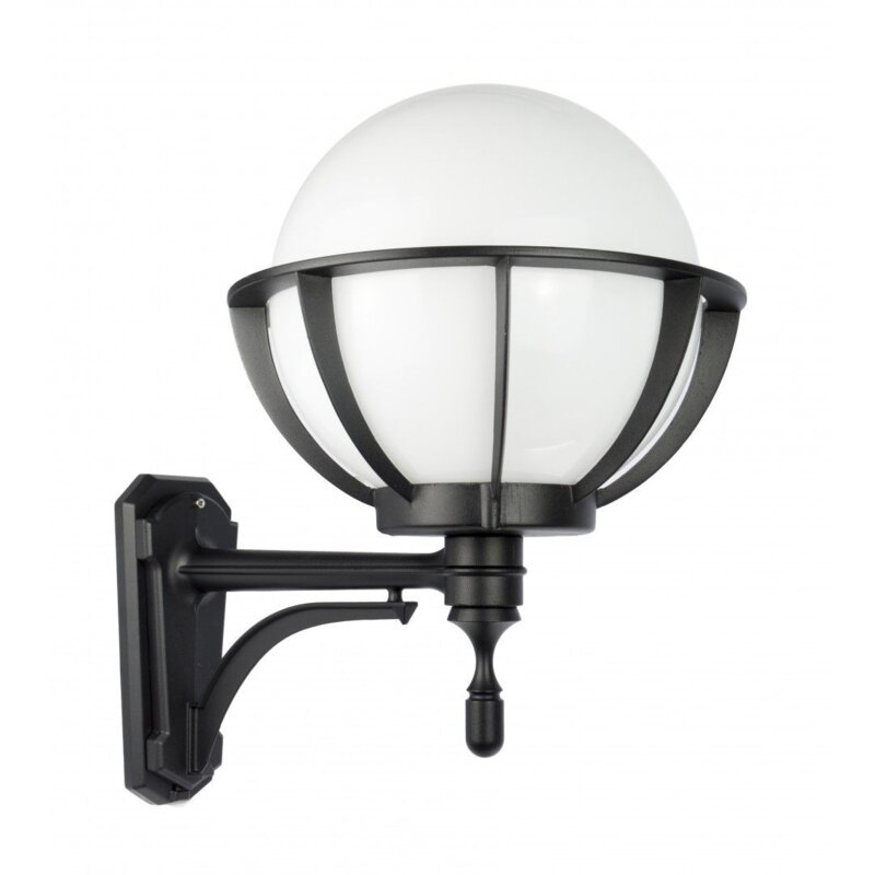 Kinkiet zewnętrzny kula biała lub dymiona 25 cm 1xE27 czarny IP43 SU-MA Kule K 3012/1/KPO 250 U