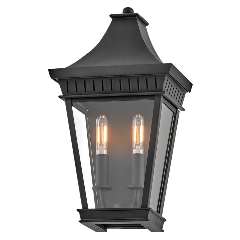 Kinkiet zewnętrzny latarnia czarny klasyczny 2xE14 40W IP44 CHAPEL HILL Hinkley