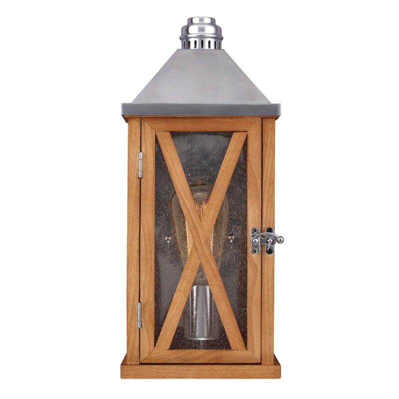 Kinkiet zewnętrzny drewniany E14 60W Lumiere Feiss