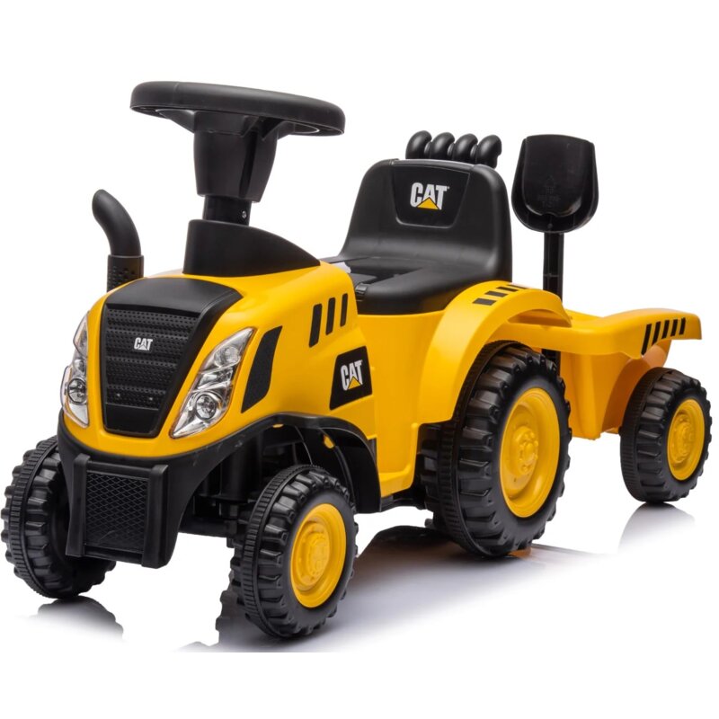 Jeździk SUN BABY Traktor z przyczepą CAT Żółty