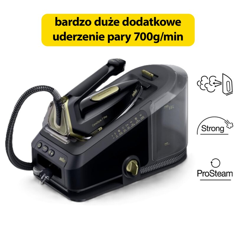 Generator pary BRAUN IS7298CP CareStyle 7 Pro z bardzo dużym dodatkowym uderzeniem pary 700g/min