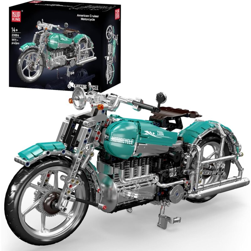 Mould King American Cruiser Motorcycle 23004 Zestaw klocków z 1971 elementów