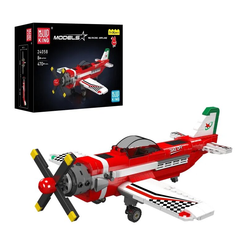 Mould King Racing Airplane 24058 Zestaw klocków z 470 elementów