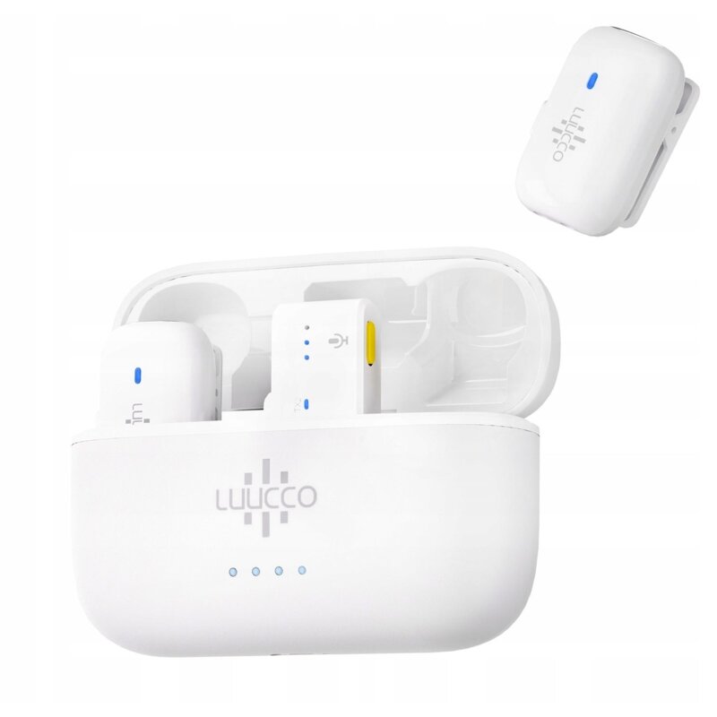 Mikrofon bezprzewodowy krawatowy LUUCCO MiniPods K2 USB-C Biały (2 szt.)
