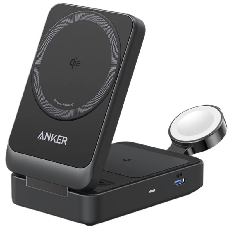Anker MagGo 3w1 (B2557312) iPhone Apple Watch AirPods 15W Qi2 Czarna