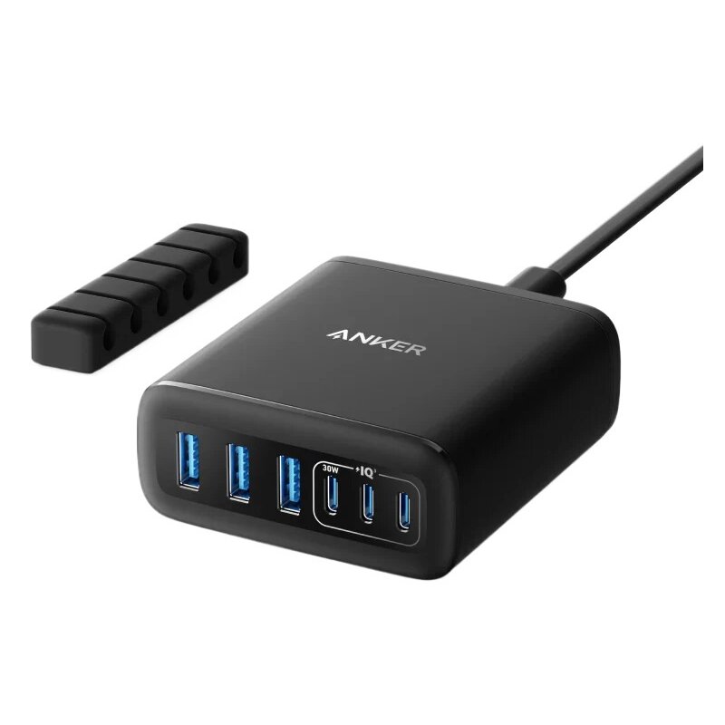 Anker Charger (112W, 6 Ports, GaN) Black 1
