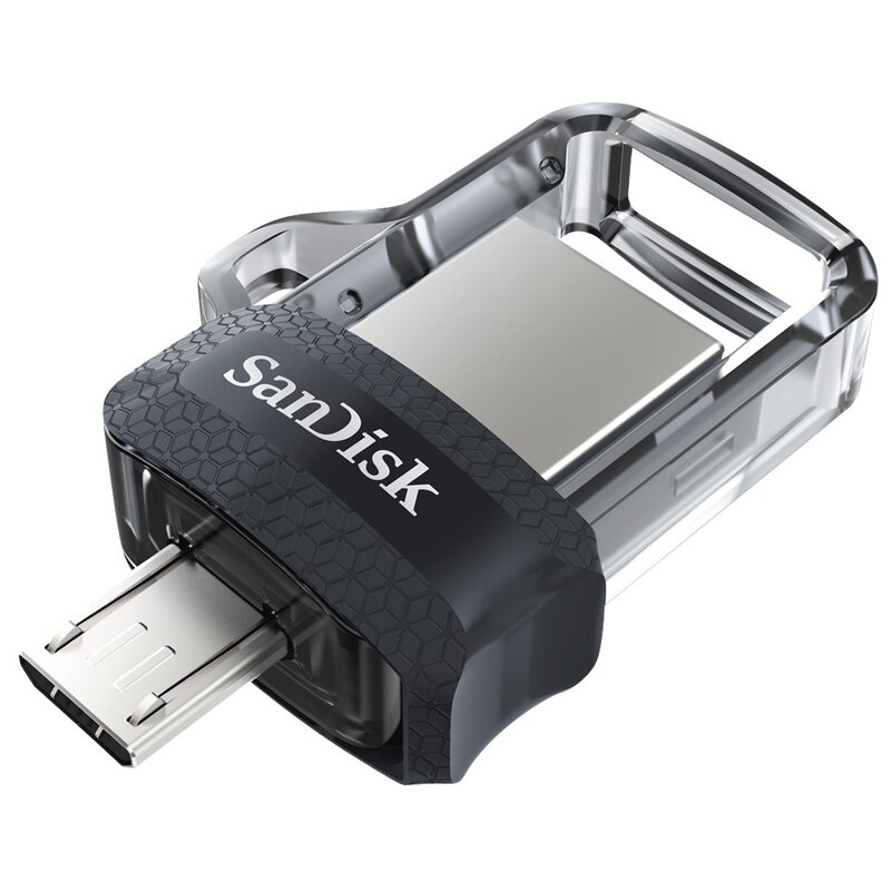 Pendrive SANDISK Ultra Dual Drive 128GB, Micro USB / USB 3.2 Gen. 1 (USB 3.0), Odczyt 130 Mb/s Szary