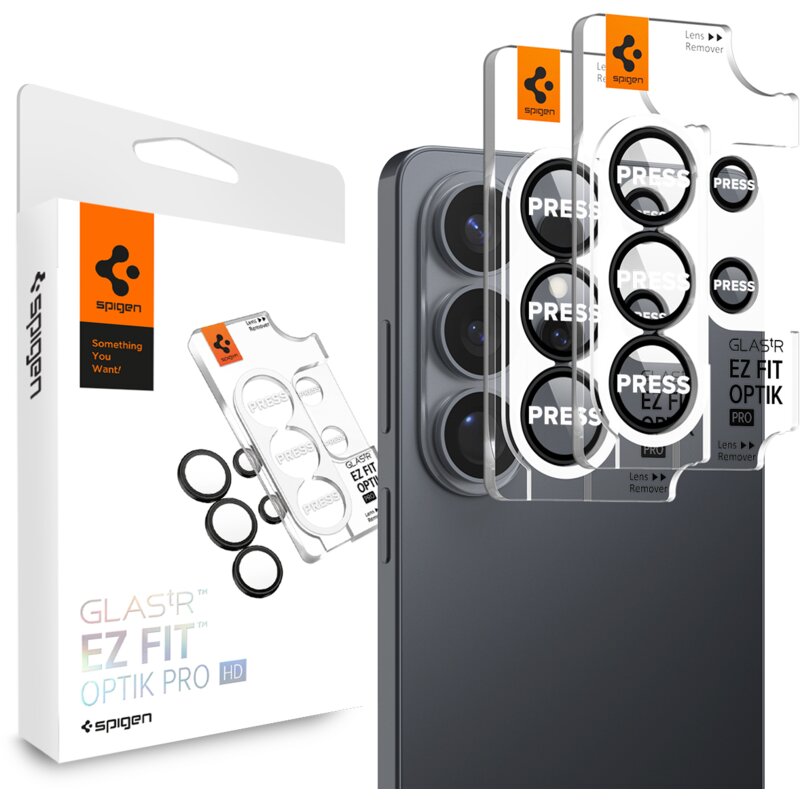 Nakładka na obiektyw SPIGEN Optik Pro HD Glas.Tr Ez Fit do Samsung Galaxy S26 Ultra Czarny (2 szt.)