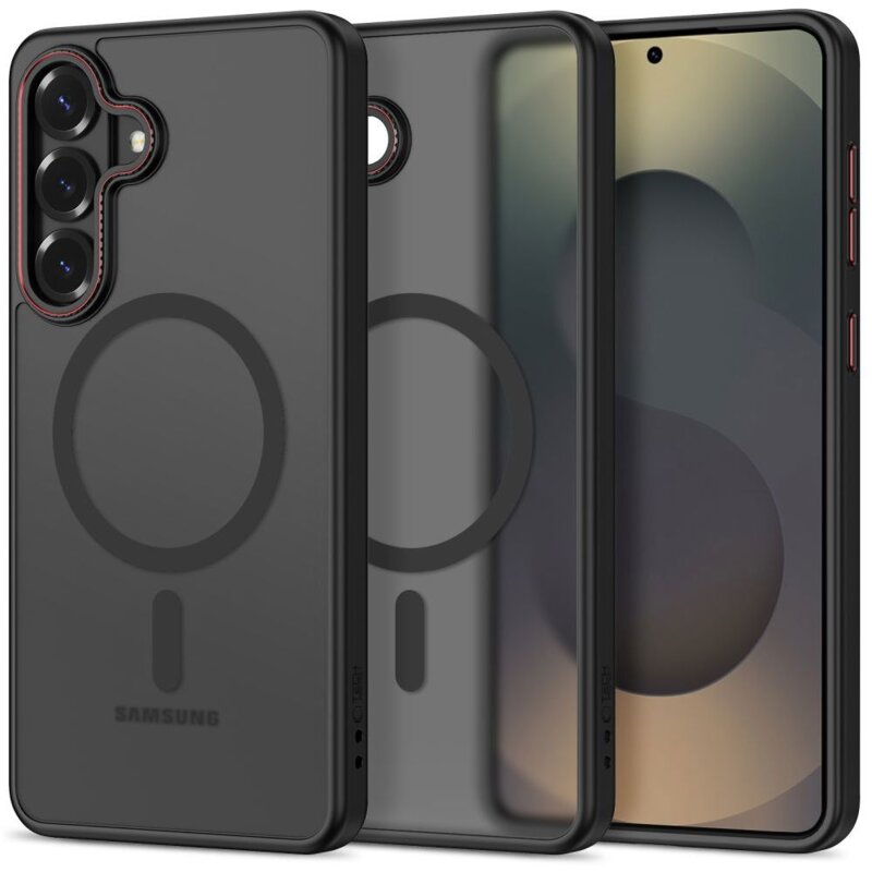 Etui TECH-PROTECT MagCam MagSafe do Samsung Galaxy S26 Czarno-czerwony