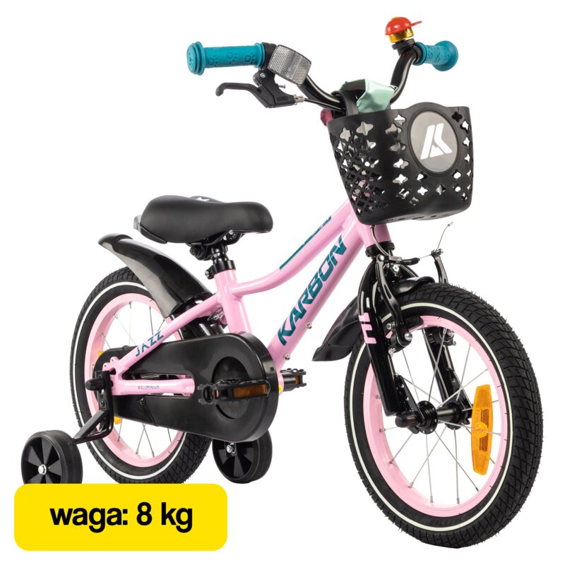 Rower dziecięcy KARBON Jazz 14 cali Różowy Wzrost: 95-110 cm Wiek: 3-5 lat