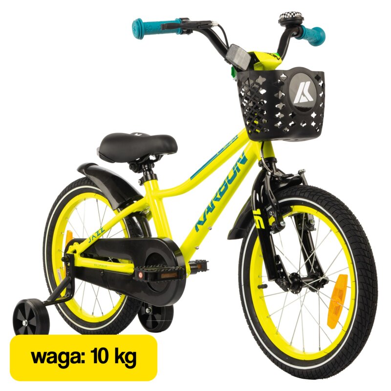 Rower dziecięcy KARBON Jazz 16 cali Limonkowy Wzrost: 100-120 cm Wiek: 4-6 lat