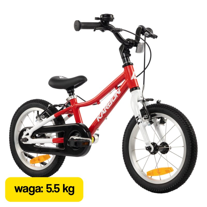 Rower dziecięcy KARBON Superlight 14 cali Czerwony Wzrost: 95-110 cm Wiek: 3-5 lat