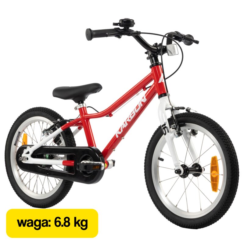 Rower dziecięcy KARBON Superlight Automatic 16 cali Czerwony Wzrost: 100-120 cm Wiek: 4-6 lat