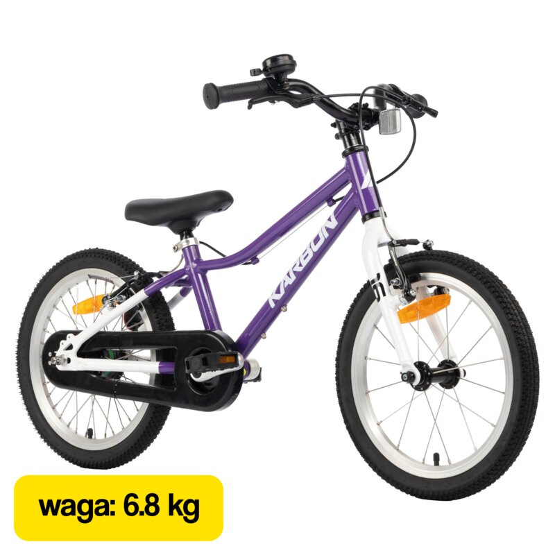 Rower dziecięcy KARBON Superlight Automatic 16 cali Fioletowy Wzrost: 100-120 cm Wiek: 4-6 lat
