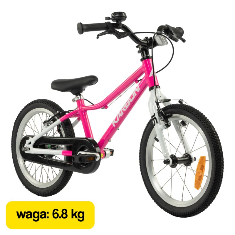 Rower dziecięcy KARBON Superlight Automatic 16 cali Różowy Wzrost: 100-120 cm Wiek: 4-6 lat