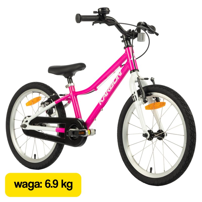 Rower dziecięcy KARBON Superlight 18 cali Różowy Wzrost: 115-130 cm Wiek: 5-7 lat