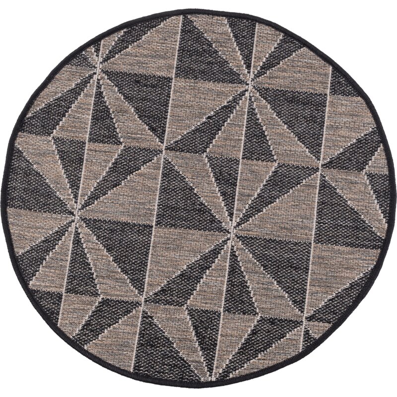 Dywan wewnętrzny MULTIDECOR Express In Geometria 80 x 80 cm Czarno-brązowy