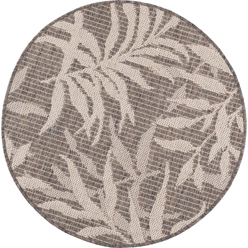 Dywan wewnętrzny MULTIDECOR Express In Liście 80 x 80 cm Szaro-beżowy