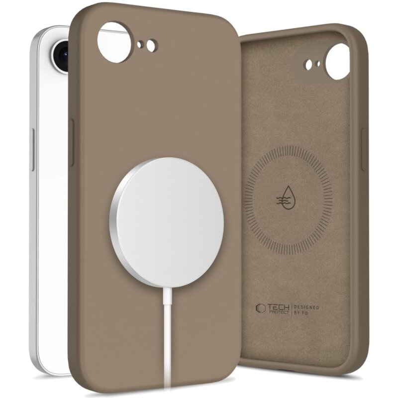 Etui TECH-PROTECT Silicone Magsafe do Apple iPhone 16e/17e Brązowy