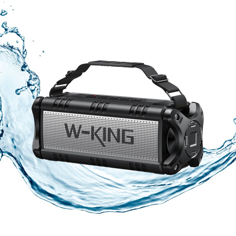 Głośnik mobilny W-KING D8 Czarno-srebrny