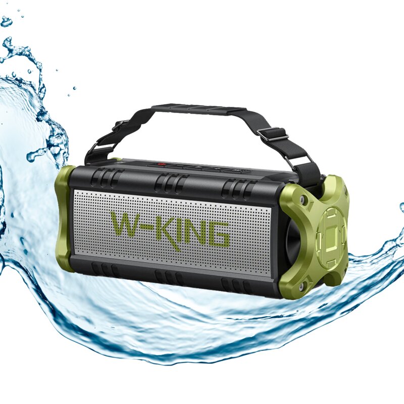 Głośnik mobilny W-KING D8 Czarno-zielony