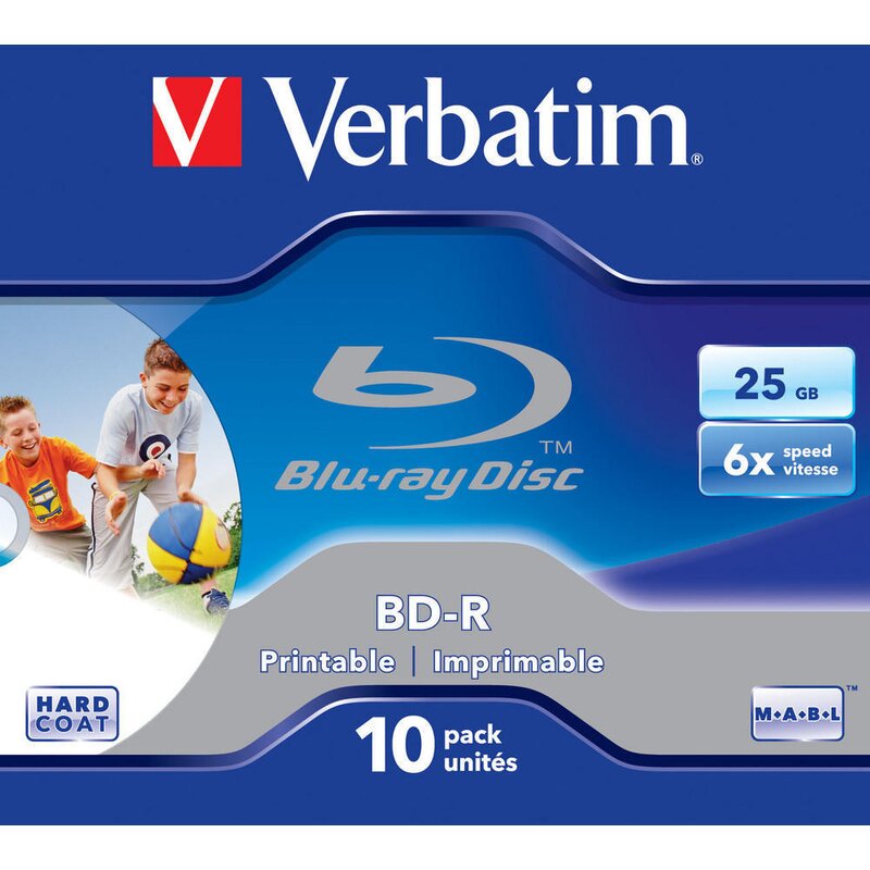 Płyta VERBATIM Printable BD-R, 25 GB, 6x (10 szt.)