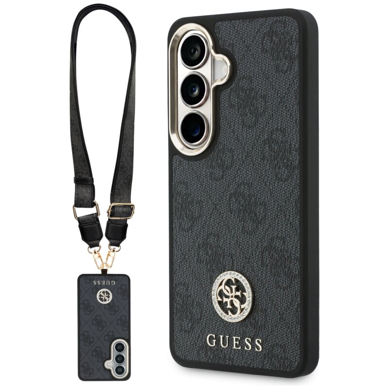 Guess 4G Big Rhinestone Triangle Strap MagSafe do Galaxy S26 Czarny