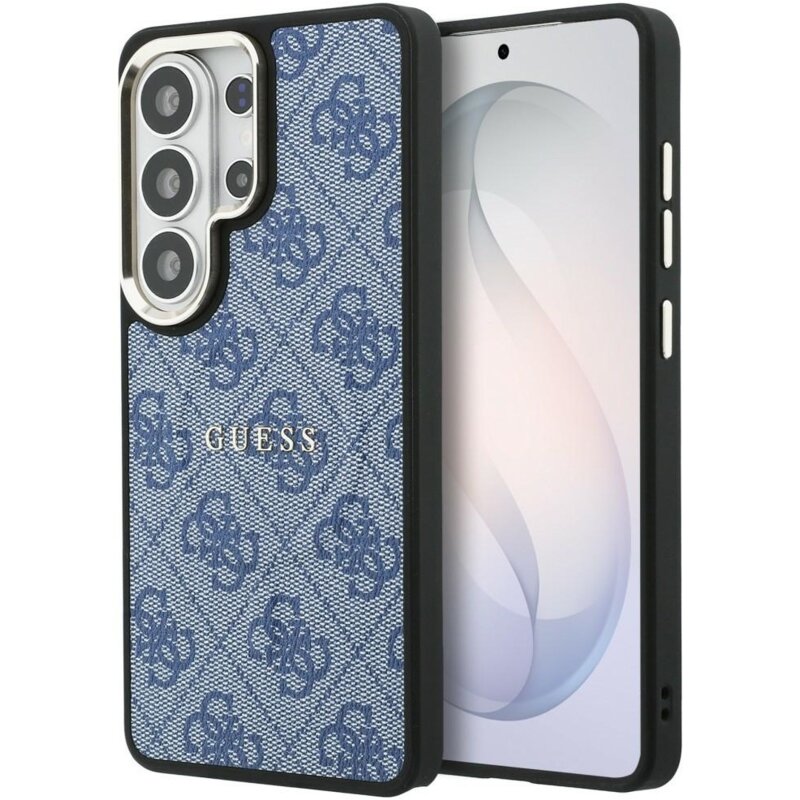 Etui GUESS 4G Embossed Ring MagSafe do Samsung Galaxy S26 Ultra Niebieski