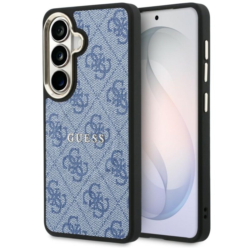 Etui GUESS 4G Embossed Ring MagSafe do Samsung Galaxy S26 Niebieski