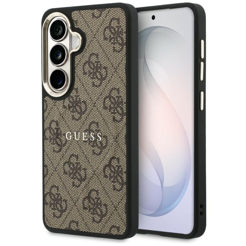 Etui GUESS 4G Embossed Ring MagSafe do Samsung Galaxy S26 Brązowy
